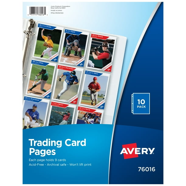 Avery 9 Pocket Trading Card Pages, 10ct (76016)