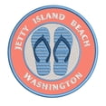 thumbnail image 1 of Jetty Island Beach, Washington 3.5 Inch Iron Or Sew On Embroidered Fabric Badge Patch Ocean Beach, Salt Life Iconic Series, 1 of 2