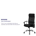 thumbnail image 2 of High Back Black Leather and Mesh Swivel Task Chair with Arms, 2 of 9