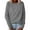 Gray, variant on Teissuly Fashion Women Casual Solid Long Sleeve Pullover Plush Sweatshirt Tops