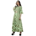 thumbnail image 4 of Moomaya Printed High Low Crop Top Kurti Palazzo Set Ethnic Indian Clothing Set For Womens, 4 of 9