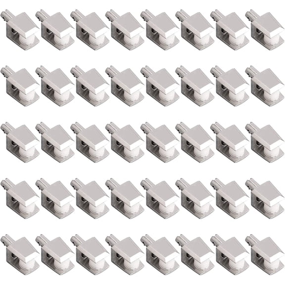 Glass Shelf Bracket, 40Pcs Adjustable Frameless Glass Shelf Bracket Pegs Zinc Alloy Trapezoid Glass Clamp Clips with Pin Wall Mounted Glass Shelf Holders Supports, Polished Chrome