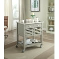 Linon Robbin Wood Kitchen Cart Island, 36" Tall, Gray Finish with