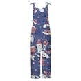 thumbnail image 4 of Dyegold Jumpsuits for Women Casual, Jumpsuits for Women Dressy Summer Loose Casual Trousers 4th of July Patriotic Square Neck Sleeveless Rompers Overall Black_Friday, 4 of 5