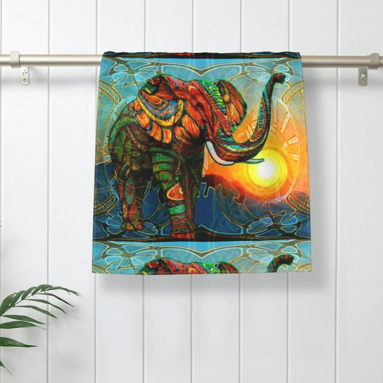 Home Towels Colorful Elephant Printed Absorbent Hanging Hand Towel Small Bath Towel Decorative Kitchen Dish Guest Towel For Spa Gym Hote27.5x16in Walmart