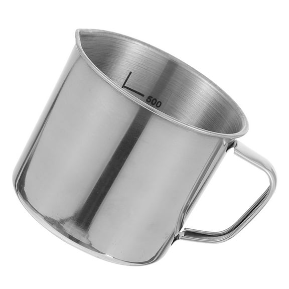 WHAMVOX School Laboratory Measuring Cups Stainless Steel Beaker Measuring Cup 500ml