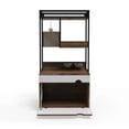 thumbnail image 5 of Tcbosik Cat Litter Box Enclosure, Hidden Litter Box Furniture with Cat Tree Tower and Scratching Pad, Hidden Cat Washroom with Cat Bowls, Indoor Cat House, White, 5 of 7