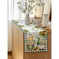 thumbnail image 5 of Table Runner 90 Inches Long for Kitchen Dining, Sunflower Gnomes Dresser Scarf Farmhouse, Dining Table Decorations for Wedding/Parties, Spring Farmhouse Country Daisy Leaf Plaid 13 x 90 In, 5 of 8