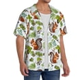 thumbnail image 2 of Wukai Mosaic Forest Squirrel Men's Casual Short-Sleeve Button Down Shirt,Cuban Shirts for Men,Mens Short Sleeve Dress Shirts-Large, 2 of 5