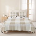 thumbnail image 3 of Twin Quilt Set 68''x86'', Beige Plaid Lightweight Summer Bedspread Coverlet Set with 2 Pillow Shams, Spring Summer Farmhouse Buffalo Checkered Breathable All Season Quilt Bedding for Dorm/Bedroom, 3 of 9