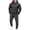 Dark Gray, variant on Babcutegg Mens Letter Print Outfit 2-Piece Hooded Sweathsirt and Jogger Sweatpants Loose Casual Set Coffee Size M