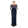 thumbnail image 2 of BETSY & ADAM Womens Navy Short Sleeve Maxi Sheath Formal Dress Size: 8, 2 of 2