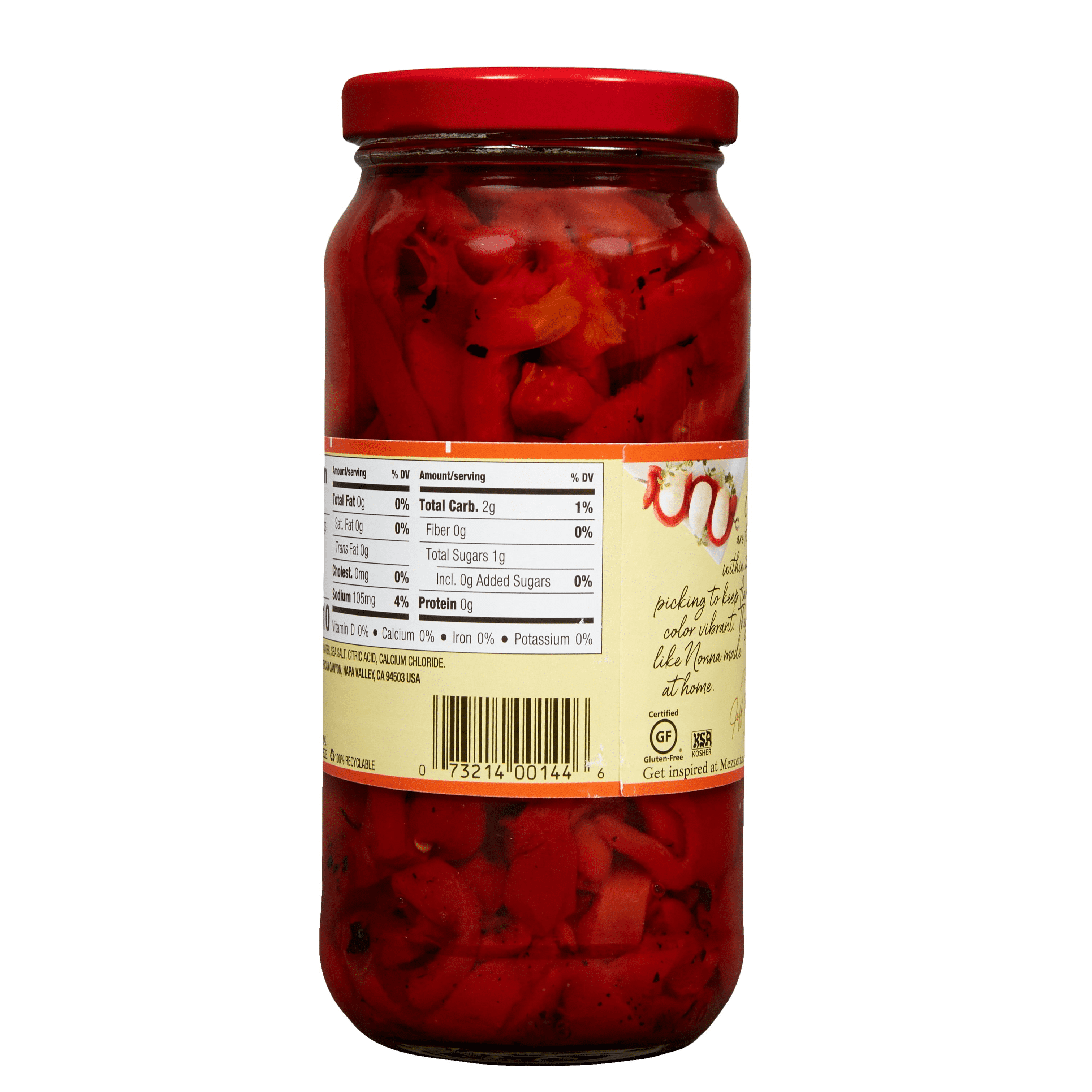 (3 pack) Mezzetta Roasted Red Bell Pepper Strips, 16 fl oz Jar