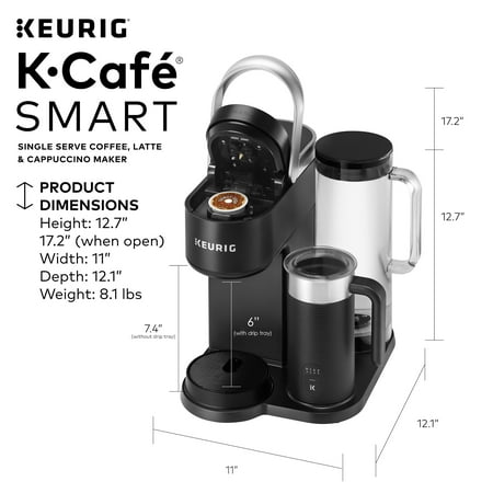 Keurig - K-Cafe SMART Single-Serve Coffee Maker and Latte Machine with WiFi Compatibility - Black