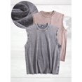 thumbnail image 5 of 2PCS Mens 100% Cotton Oversized Washed Distressed Tank Tops Gray + Coffee Crew Neck Sleeveless Tee, 5 of 8