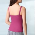 thumbnail image 3 of Tank Tops For Women Solid Color With Chest Pad Bra One Tank Top Sling Camisole Tops For Women, 3 of 6