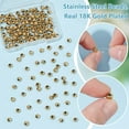 thumbnail image 4 of 304 Stainless Steel 150Pcs Real 18K Gold Plated 5mm Hollow Round Beads Spacer Beads Stainless Steel Beads Golden Loose Round Flat Round Bead Metal Crimp Bead for Bracelet Jewelry Making Hole 2mm, 4 of 5