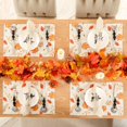 thumbnail image 4 of Fall Placemats Set of 6, Thanksgiving White Pumpkins Maple Leaves Place Mats 12x18 Inch Autumn Harvest Farmhouse Table Mats for Home Holiday Party Dining Table Decor, 4 of 6