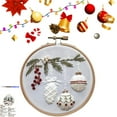 thumbnail image 4 of 2Pcs Christmas Embroidery Kit Christmas Embroidery Kits For Beginners With Pattern Diy Adult Kits Full Embroidery Hoop Kit With Needles And Thread Included, 4 of 4