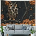 thumbnail image 4 of Orinice Owl Pumpkins Spooky Tapestry Wall Hanging Unique Style Graphic Tapestries Home Wall Decor Art for Living Room Bedroom Apartment Farmhouse Dorm 50x40inch, 4 of 6