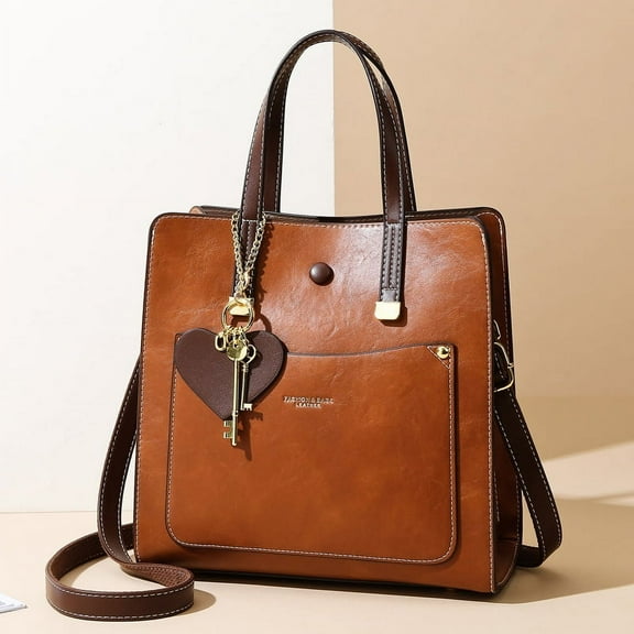 Women's Tote Handbag PU Leather Shoulder Bag Large Capacity Multiple Pockets Bag Women's Crossbody Handbag Fashion Tote Top Handle Satchel A27