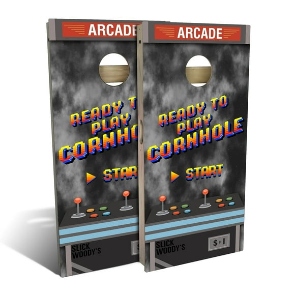 Skip's Garage Arcade Game Outdoor Cornhole Board Set Include Carrying Case Backyard 2x4