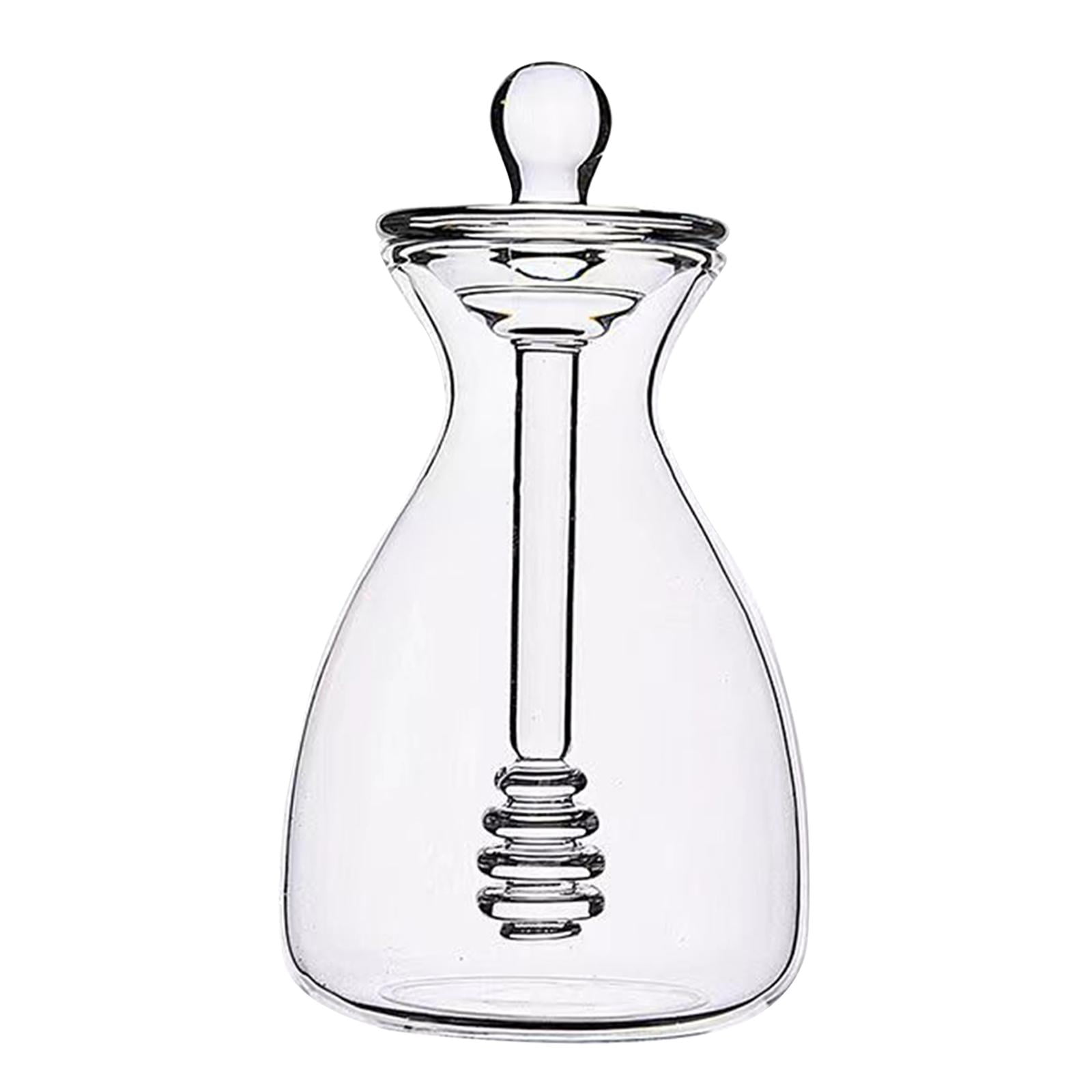 Glass Honey Pot Glass Beehive Honey Pot Office Syrup with Dipper and Lid Dining Table Honey Storage Container Honey Bee Pot