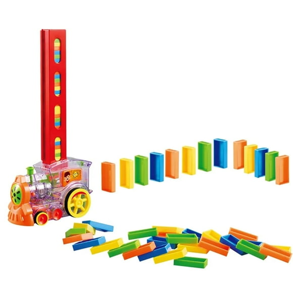Domino Set Up Train 60Pcs Domino Train Toy Blocks Set with Lights and Sounds Creative Birthday Gifts for Kids
