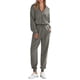 thumbnail image 1 of Conjunto de Chándal PRETTYGARDEN para Mujer, 2 Piezas con Suéter y Pantalón con Cierre, Talla L, 1 of 7