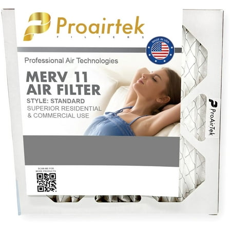 Proairtek AF12121M11SWH Model 12x12x1 Air Filter, MERV 11; Ideal for Anyone Wanting Clean, Crisp Air in Their Home; Offers Enhanced Airflow and Efficiency
