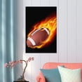 thumbnail image 5 of Poster Prints Wall Paper Art Decor Vintage Sports American Football Soccer Fire Flames 24x36 inch Photo Picture Poster for Home Bedroom Living Room Kitchen, 5 of 7