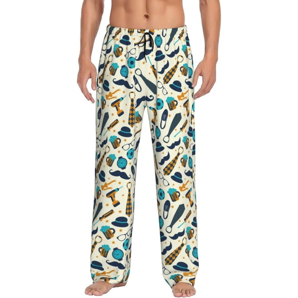 Balery Fathers day Pantalones de pijama para hombre, pijama ultraligero, pantalón de descanso-X-Large