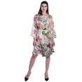 thumbnail image 3 of Moomaya Printed Womens Kimono Robes Short Satin Silk Bridal Robe Loungewear, 3 of 7