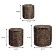 thumbnail image 4 of JONATHAN Y Zaria 18" Coastal Bohemian Handwoven Water Hyacinth Nesting Round Accent Table, Brown (Set of 3), TBL2503B-3SET, 4 of 7