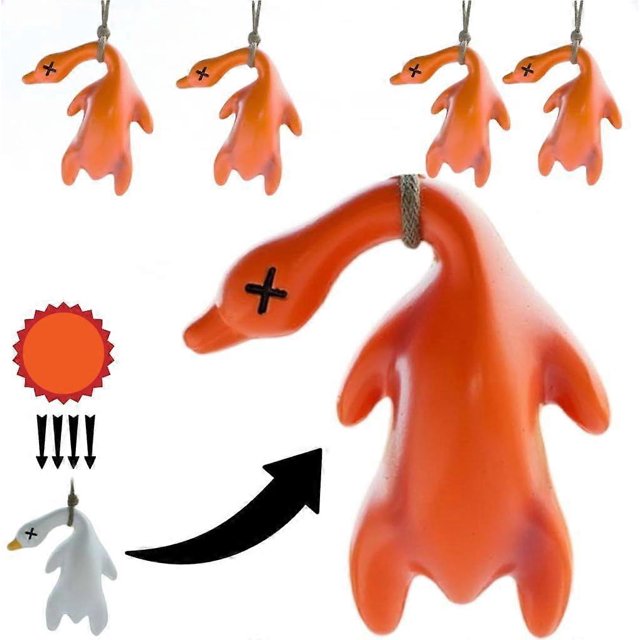 6pcs duck car accessories UV color-changing duck creative pendant cute roast duck creative car interior decoration UV temperature reminder