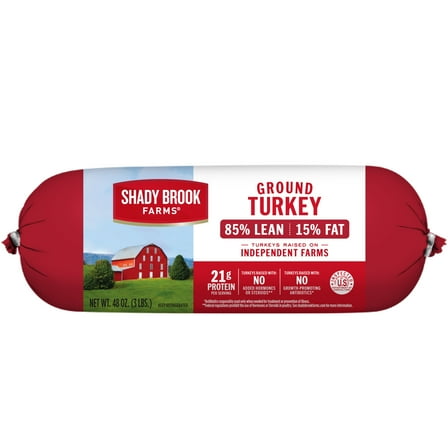 Shady Brook Farms® 85% Lean / 15% Fat Ground Turkey Roll, Family Pack, Fresh, 3 lbs.