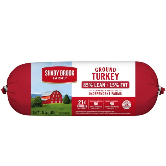 Shady Brook Farms® 85% Lean / 15% Fat Ground Turkey Roll, Family Pack, Fresh, 3 lbs.