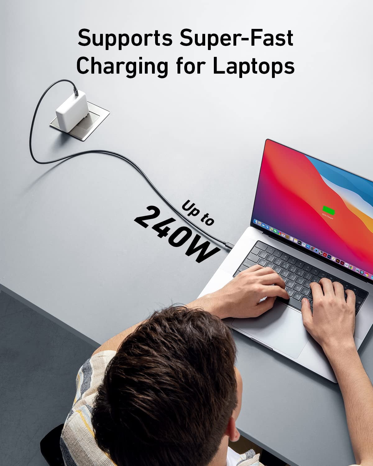 Anker 515 USB C to USB C Cable,3.3 ft,Supports 8K HD Display,40 Gbps Sync,240W Charging for Laptop/Docking