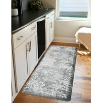 Unique Loom Comfort Mat Collection - Sofia (2' x 5' Rectangle Gray/Ivory)