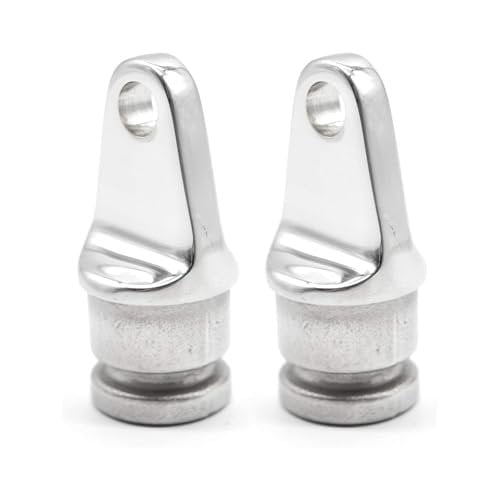 Marine City 316 Stainless-Steel 7/8 inches Round Inside Eye End for Bimini Top 2 Pcs