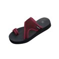 thumbnail image 1 of SEAOPEN Cute Flat Slides for Womens Rhinestone Dressy Flat Sandals Summer Square Open Toe Sandals Flats Ankle Strap Comfortable Slip On Slide Sandals Fashion Shoes Size 5.5 Wine, 1 of 6