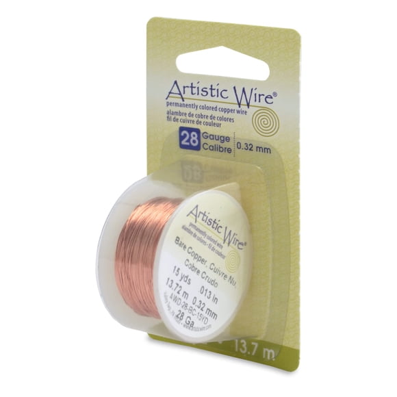 Alambre Artístico Calibre 28 Cobre Desnudo Artesanía Joyería Envoltura Alambre 15 Yd