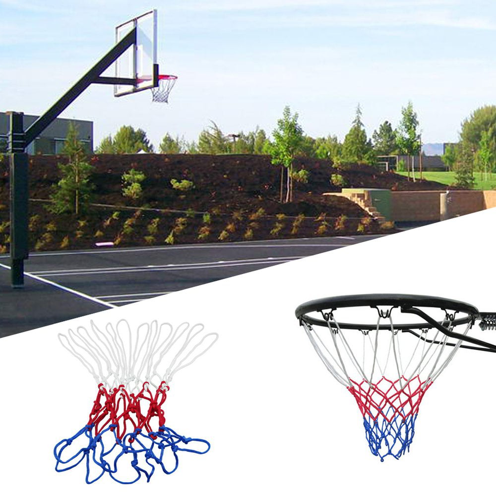 Hoop Durable Nylon Basketball Goal Hoop Net Red/White/Blue Sports 56 cm 