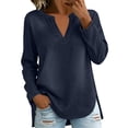 thumbnail image 2 of Womens Denim Shirt Long Sleeve Button Down Shirt Casual Jean Shirt Jacket Vintage Denim Blouses Tops with Pockets Gray M, 2 of 7