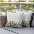 thumbnail image 5 of Pack of 2 Outdoor Pillow Covers 18x18 Inch Waterproof Summer Botanical Throw Pillow Covers,Decorative Couch Pillow Shams Protectors Watercolor Tropical Plants Birds Patio Pillowcases Cushion Covers, 5 of 8