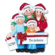 Shopping Family of 4 Personalized Christmas Ornament