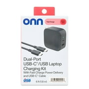 onn GAN 65W 12W Laptop charger Compatible for Apple, Dell, HP, Asus, Acer, Lenovo, Samsung, Sony ,Grey