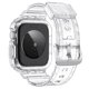 thumbnail image 1 of KAIYANG Correa de reloj de TPU + funda para Apple Watch Series 10 de 42 mm con diseño integrado, marco blanco transparente y multicolor, 1 of 5