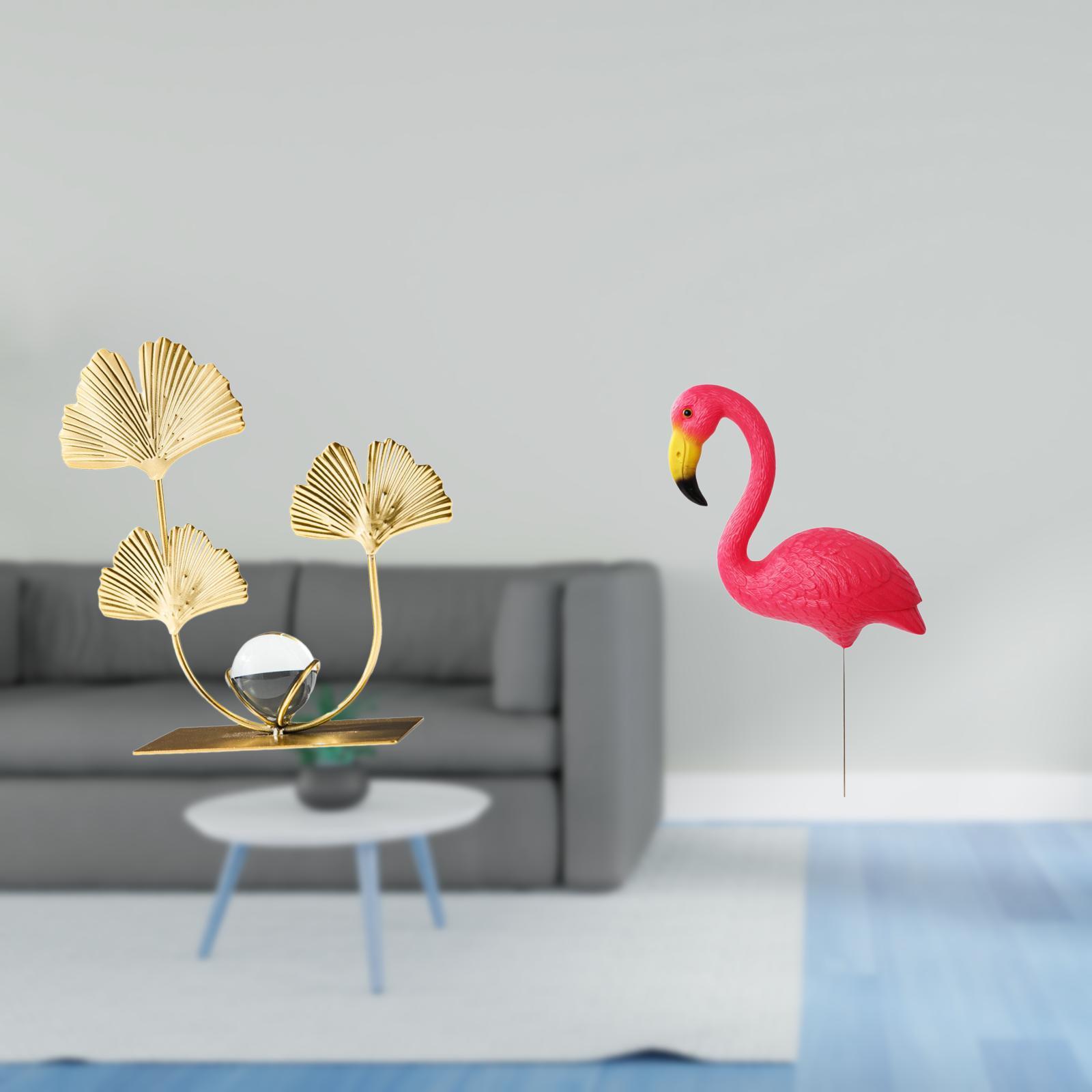 CoudarTitie Leafy Bird Sculpture Bookshelf Ornament Modern Home Decor Collectibles for Bedroom Holiday Housewarming Gift Fairy Garden Accessories Flamingo Yard Art