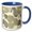 Blue/White, variant on 3drose, Gray White N Muted Lime, 11oz Mug